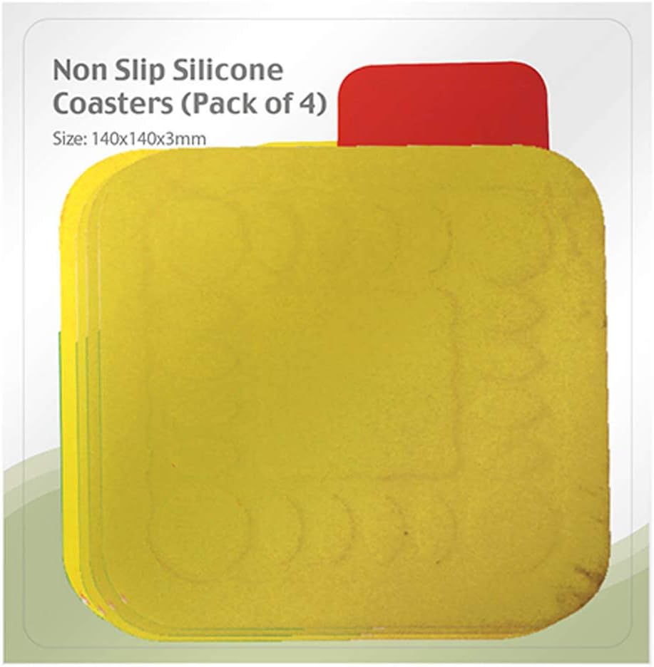Aidapt Yellow Non Slip Heat Proof Extra Large Coaster Mat Square 14x14 cm for Bowls Vases, Coffee, Tea, Beer, Mug - Image 3