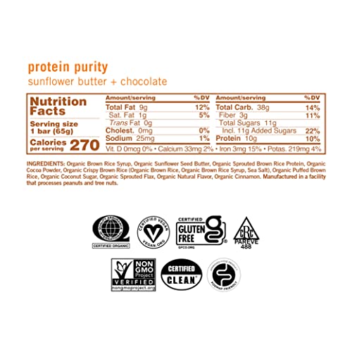 GoMacro MacroBar Organic Vegan Protein Bars Sunflower Butter