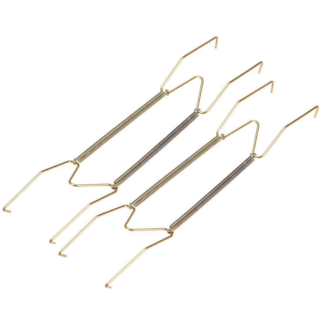 sourcing map Plate Hanger, 9.06-inch W Type Zinc Plated Invisible Wall Decorative Hooks, 2 Pcs