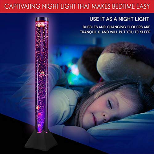 Floor Lamp - 3.9 ft Tall Water Bubble Floor Lamp - Water Tower Tank with Remote Control - Bubble Tube Night Mood Light for Kids Bedroom,Living Room,Great Gifts for Kids Perfect for Autism Sensory Toy