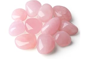 YATOJUZI Rose Quartz Tumbled Polished Natural Healing Crystals Stones Bulk Rocks Stones Crystal for Energy Reiki Tumbling Cabbing Balancing Decoration Gemstones Crystal Healing Meditation Therapy Gift 100g