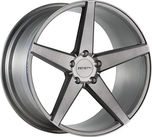 20" Inch Staggered Zenetti Baron Titanium Brushed Wheels &amp; Tire Package | BBS VOSSEN LEXANI FORGIATO KONIG AUDI BMW MERCEDES INFINITY
