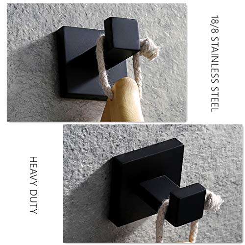 VELIMAX Premium Stainless Steel Towel Hook Square Robe Hook Coat Hook Heavy Duty Wall Mounted