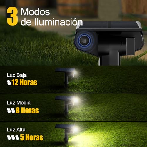 SUNNMO Solar Lights LED Outdoor Garden, 4 Pieces LED Spotlights Outdoor Solar Garden, Powerful 32 LEDs 3 Light Modes, Waterproof IP65 Solar Lamps Lamp Spotlight Solar Outdoor Garden Cold Light
