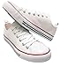 Shop Pretty Girl Women's Casual Canvas Shoes Solid Colors Low Top Lace up Flat Fashion Sneakers Version 2 (8, White)
