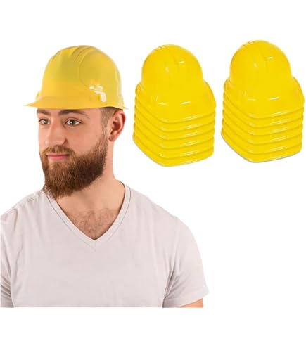 Lot De 20 Mini Casques De Chantier Jouets - Rouges Et Jaunes, ~4 Cm, Pour Décoration Fête Ou Artisanat - 6