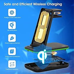 Foldable Wireless Charging Station, 3 in 1 Fast