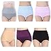 Sujisi Womens Cotton Underwear 6 Pack High Waist Briefs Tummy Control Ladies Comfort Stretch Panties Underpants Multicoloured