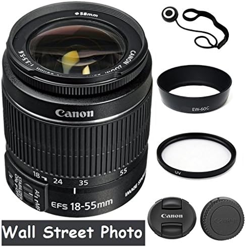 Canon EF-S 18-55mm f/3.5-5.6 SLR Lens (White Box) For EOS Rebel XTi, XT, XSi, XS, T1i, T2i, T3, T3i, T4i, T5, T5i, T6, T6i, T6s, 10D, SL1, 20D, 30D, 40D, 50D, 60D, 70D, 80D, 7D Digital SLR Cameras