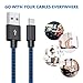 CTREEY Micro USB Charging Cable, [ 2-Pack ] Black Blue Nylon Braided Tangle-Free Android Phone Fast Charger Cord Compatible Galaxy S7 Edge/S7/S6 Edge/S6/J7, Note 5/4/2, HTC(Blue-3X10FT)