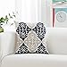 HWY 50 Decorative Couch Throw Pillows Covers 18x18 Inch Embroidered Cotton Geometric Accent Throw Pillow Cases Cushion Cover for Bed Bedroom 1 Piece Navy Blue