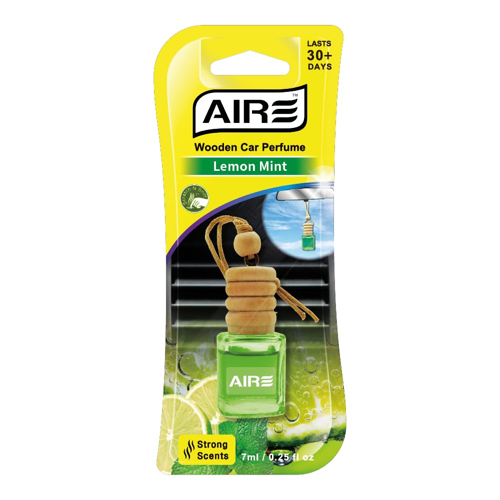 Car Fresheners for Surfers Lemon Mint, Hanging Glass Bottle Car