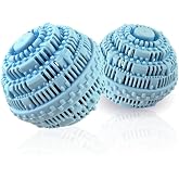 2pcs Laundry Ball - Natural Non-Chemical Detergent Laundry Balls for Washing Machine - Eco Friendly Wash Ball &amp; Detergent Alternative for 2000 Washings(Light Blue)