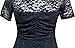 myfeel Women Plus Size Lace Ruched Empire Waist Sweetheart Mermaid Fishtail Cocktail Evening Dress 2X Black