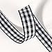 Micomon Buffalo Check Ribbon Black and White Gingham Ribbon 25 Yards for Crafts (3/8