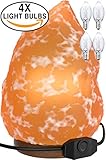 Himalayan Salt Lamp [3x FREE BULBS] Natural Shape Crystal Pink Salt Light with Solid Wooden Base | Air-Purifier Rock Salt Lamp 8 Lbs to 11 Lbs [PURIFYING THE AIR, REDUCE ASTHMA AND ALLERGY SYMPTOMS