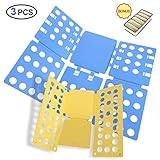 LEEFE Shirt Folding Board with Drawer Storage Set, Easy and Fast Cloth Folder Flipfold Rack for Adult and Kids Dress Pants Towels, Blue
