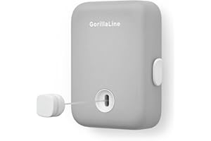GorillaLine - Retractable Clothesline Indoor Outdoor Clothes Line | Heavy Duty Clothes Drying Laundry Line | Wall Mounted Drying Rack Clothing Line | Retracting Hanging | Features Secure Lock System