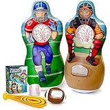Super Pumped! Inflatable 2-In-1 Baseball & Football Target Set | Blow Up Toys with Soft Football, Baseball & Inflatable Bat | Fun Games for Indoor, Outdoor, Backyard & Party Favor | Inflates to 5 Feet