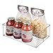 mDesign Large Plastic Divided Portable Storage Organizer Caddy Tote Basket Bin with Handle for Kitchen, Pantry, Countertop, Cabinet, Cupboard - Ligne Collection - Clear