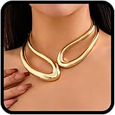 TWINKLEDE Chunky Gold Necklace Statement Choker Collar Necklaces for Women