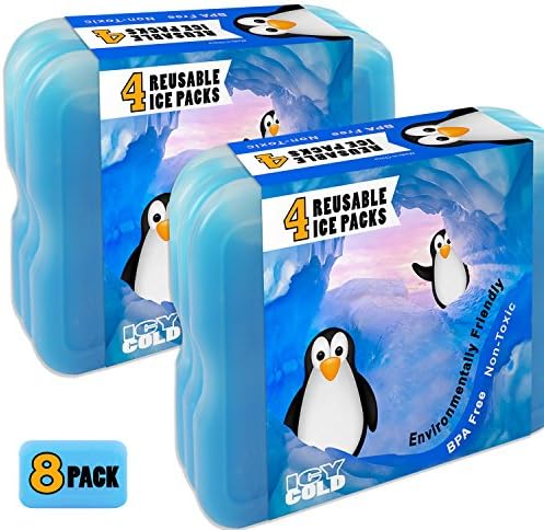 Ice Pack Freezer For Lunch Box Containers Coolers | Reusable For Kids Adults Cold Storage Packs 8 Count