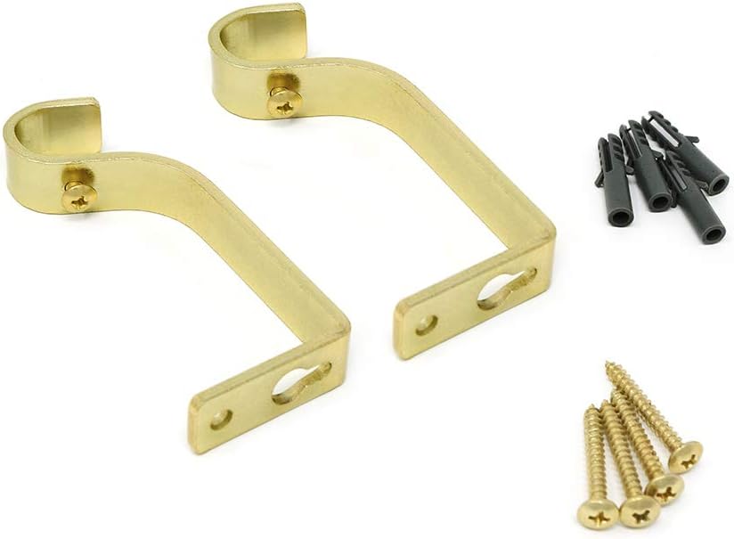 gb Home Collection Empyrean Grace Curtain Rod, 86-120 in, Gold, Metal Single Rod Window Treatment Rod Drapery Rod: Home & Kitchen