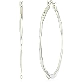 Robert Lee Morris Women's Large Hammered Hoop Silver Earrings, One Size