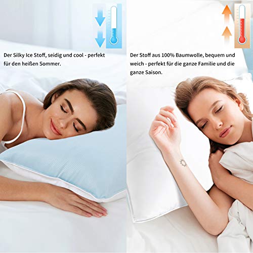 JZS Oreillers de lit rafraîchissants pour dormir, respirants et antistatiques pour cheveux et peau, en coton et oreillers rafraîchissants