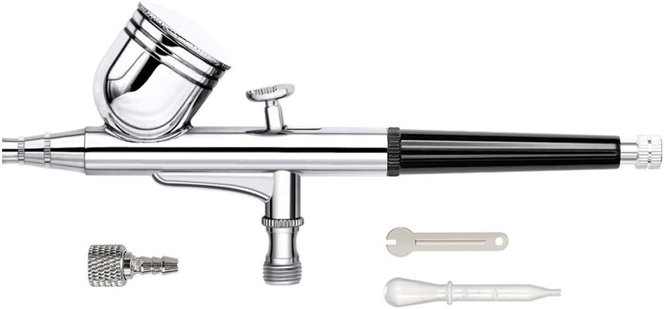 FATUXZ Airbrush Multi-Purpose Gravity Feed Dual-Action Airbrush Spray Gun Kit Trigger Spray Gun for Art, Craft, Model Paint, Cake Decorating,Tattoos, Spraying 0.3MM 7CC