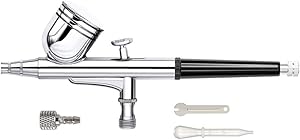 FATUXZ Airbrush Multi-Purpose Gravity Feed Dual-Action Airbrush Spray Gun Kit Trigger Spray Gun for Art, Craft, Model Paint, Cake Decorating,Tattoos, Spraying 0.3MM 7CC