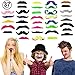 Tigerdoe Fake Mustaches - Mustache Face Stickers - Neon Mustaches - 37 Pc Mustache Stickers - Mustache Party Supplies
