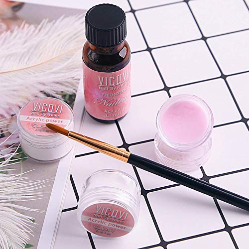 Acrylic Nails Acrylic Powder and Liquid Set Liquid Monomer Acrylic Clear Acrylic Powder Nail Extension 3D Carving Nail Acrylic Nail Professionals Nail Kit for Beginners