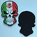 SpaceAuto Skull Head w/ Flag of Mexico Military Tactical Morale Badge Hook Loop Fastener Patch 3.54