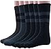 Mens Rabbit Wool Thermal Socks Ultra Warm Thick Boot Socks 6-pack By DEBRA WEITZNER, Black/Grey/Brown, Size Men\'s 10-15