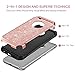 Moto G5 Plus Case,Moto G Plus (5th Generation) Case, BENTOBEN Glitter Faux Leather 2 in 1 Slim Hard Laminated with Luxury Shiny Chrome Shockproof Protective Case for Motorola Moto G5 Plus,Rose Gold