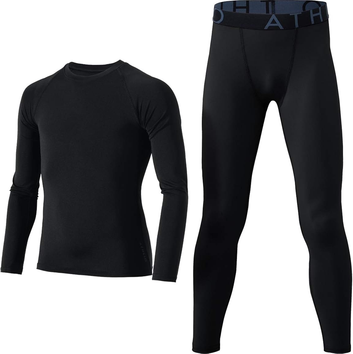 ATHLIO Kid's Compression Running Baselayer Cool Dry Sports Top & Bottom Set: Clothing
