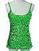 PrettyGuide Women Flashy Sequins All Over Front Spaghetti Strap Tank Top
