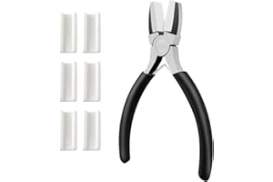 AHQIZFX Nylon Pliers Jewelry Making Tools, soft jaw pliers, Carbon Steel Tools for Beading, Double Nylon Flat Jaw Pliers for Beading, Looping, Shaping Wire, Jewelry Making and Other Crafts, 5Inch