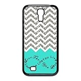 1 X EVERMARKET(TM) Colorful Chevron Pattern Live the Life You Love, Love the Life You Live Samsung Galaxy S4 9500 Durable Plastic Case Without Glitter