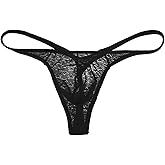 KAREN SPACE Lace Men's Thong Underwear, Sexy G-String T-Back Underwear Low Rise