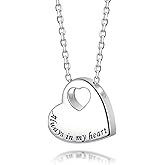 Hioed 925 Sterling Silver Urn Necklace Always in My Heart Pendant Memorial Cremation Jewelry for Ashes