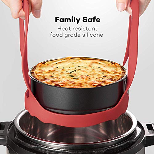Silicone Trivet For Instant Pot | Fits 6,8 Qt Instapot, Ninja Foodi and Other Pressure Cookers | 3-in-1 - Bakeware Pan Sling Lifter, Egg Rack, and Roasting Rack - Thumbnail 4