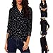 Kshion Women Casual Dot Long Sleeve Chiffon T Shirt Loose Tops Blouse
