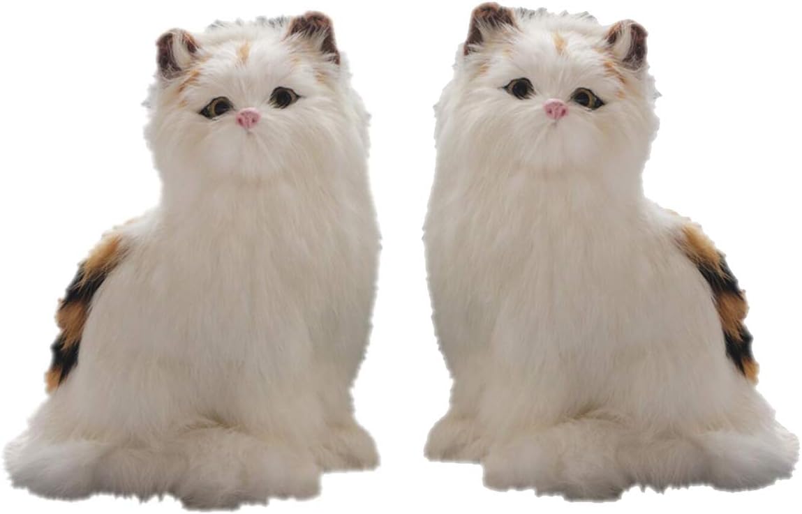LUCKFY Cute Simulation Kitten Cat Model Realistic Plush Stuffed Cat Dolls for Kids Christmas Birthday Toy Gift Home Decor