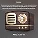 Dosmix Wireless Stereo Retro Speakers, Portable Bluetooth Vintage Speakers with Powerful Sound, Hands-Free Calls, Alexa Support, TF Card, AUX for Kitchen Bedrooms Party Outdoor Android iOS Woodenthumb 3