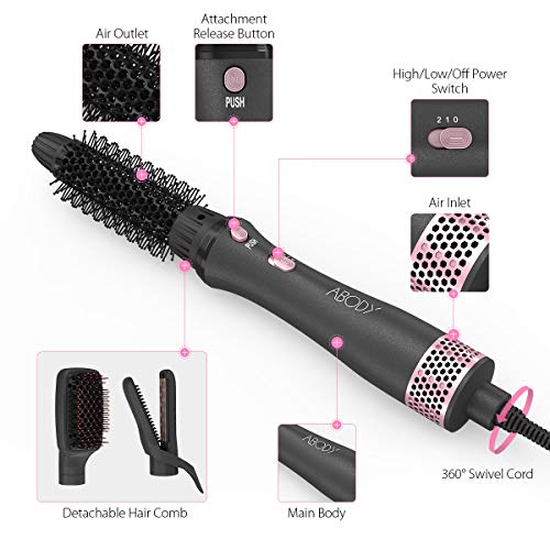 Hair Dryer Brush, Abody 4 IN 1 One Step Interchangeable Ceramic Hot