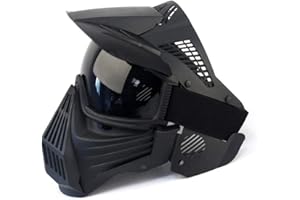 INDEPENDENTTHOSE Tactical Mask Airsoft Masks, for Airsoft BB Hunting, CS Game Full Face Tactical Gear, Impact Resistant with Goggles, Motocross Skiing Outdoor Activities