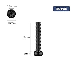 BNUOK 120pcs M3 x 16mm Hex Socket Head Cap Screws