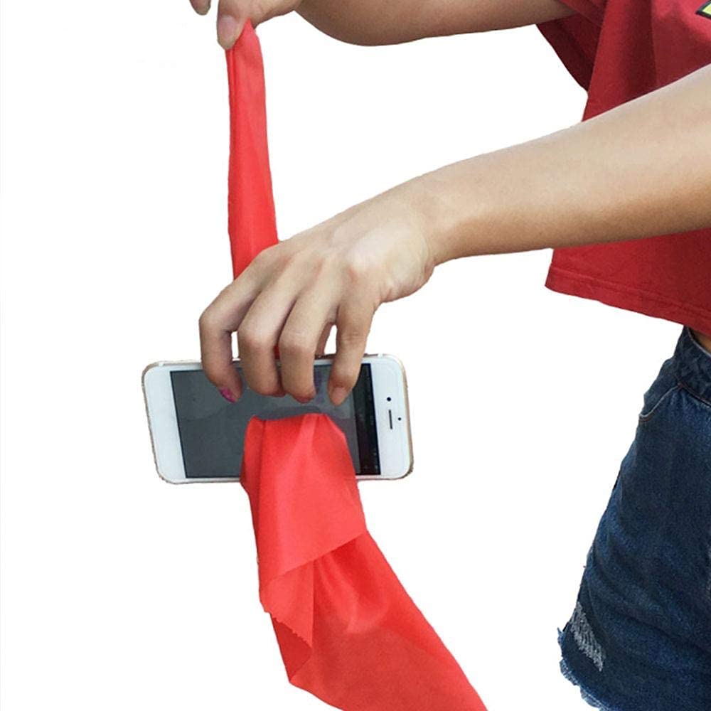 MilesMagic Magician's Silk Thru Phone Magic Trick Penetrate any Phone with Cloth Mentalism Hanky Scarf Through Smartphone Mobile Screen Illusion Gimmick